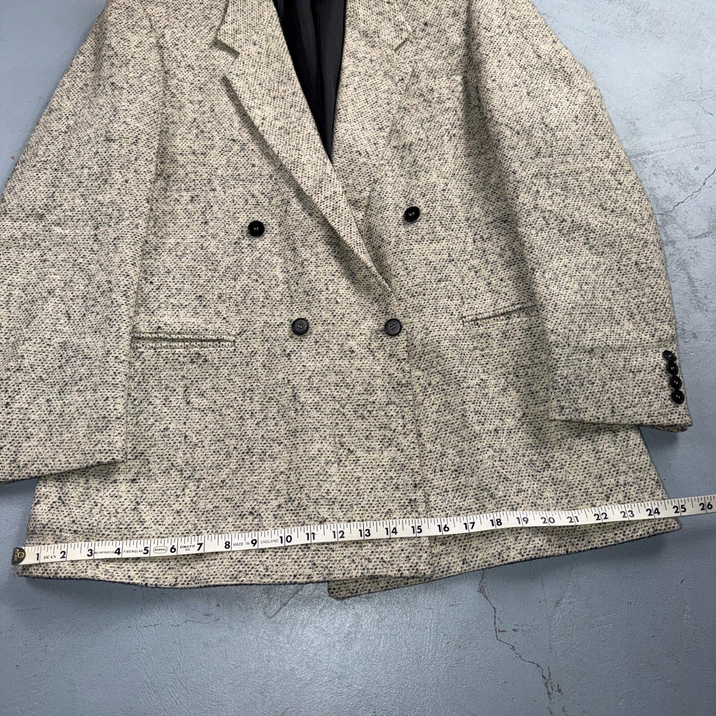 Vintage Blazer Shryocks Double Breast Mens 42 Wool Tweed Sport Suit Coat 80s