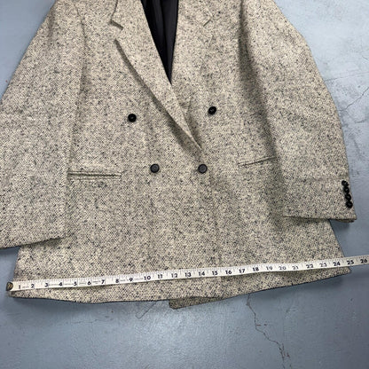 Vintage Blazer Shryocks Double Breast Mens 42 Wool Tweed Sport Suit Coat 80s