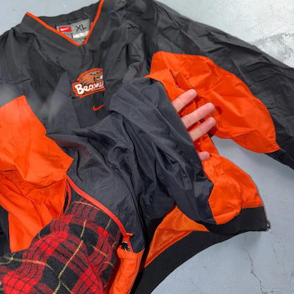 Nike VTG Oregon State University OSU Beavers Team Warm Up Jacket Center Swoosh