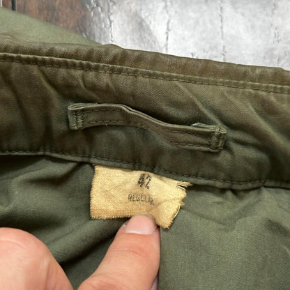 VTG 1960s AG-274 Military Green Water Repellent Jacket 42R Gabardine Rockabilly