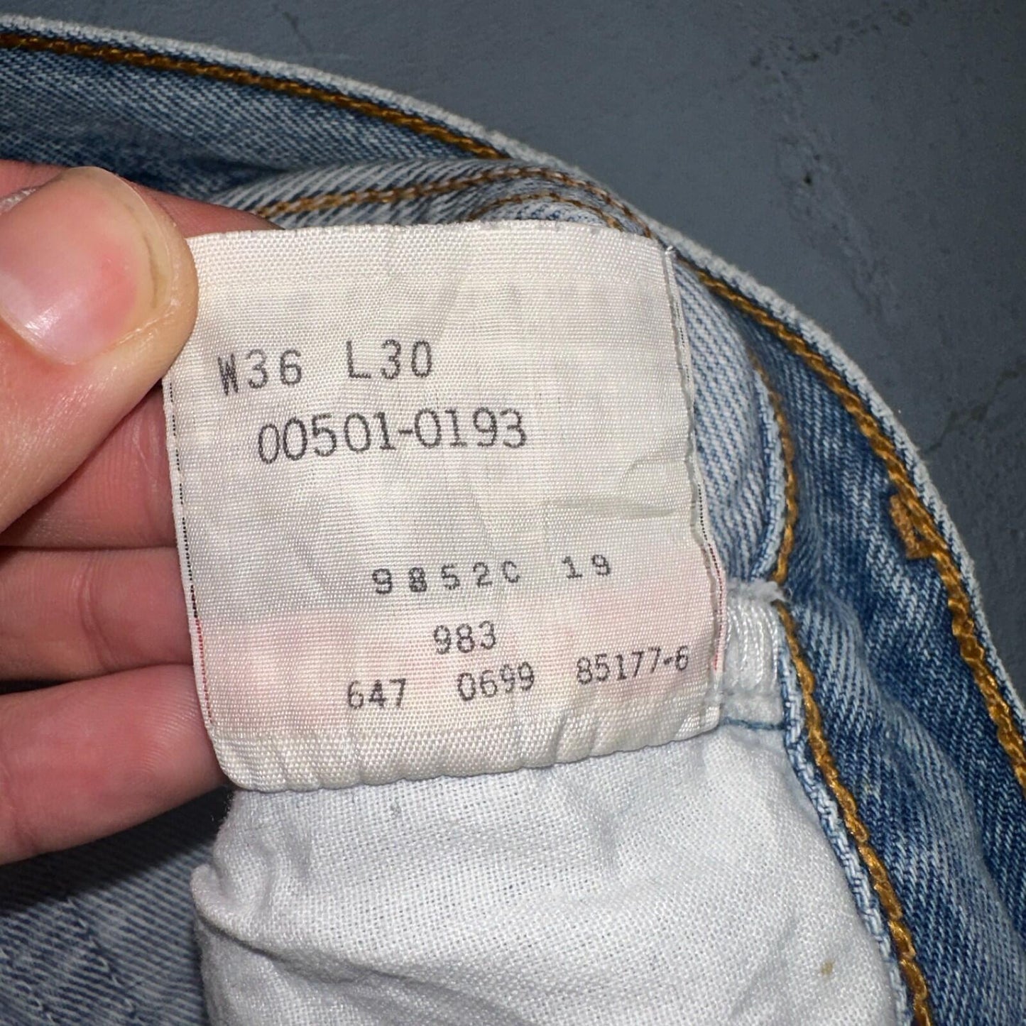 Levis 501 Vintage 90s Mex XX Straight Leg Jeans Blue Light Wash 36x30 Act 35x25