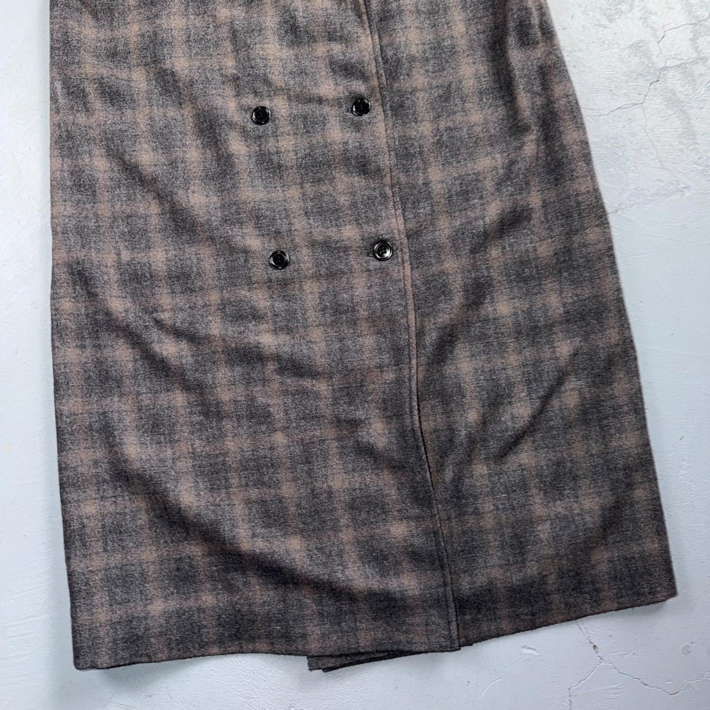 VTG 1960s Hippie Sleeveless Plaid Duster Blazer Jacket Gray Shadow Rockabilly