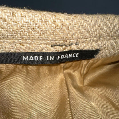 YSL Yves Saint Laurent Vintage Beige Tweed Jacket 38 Blazer Coat France Suit 80s