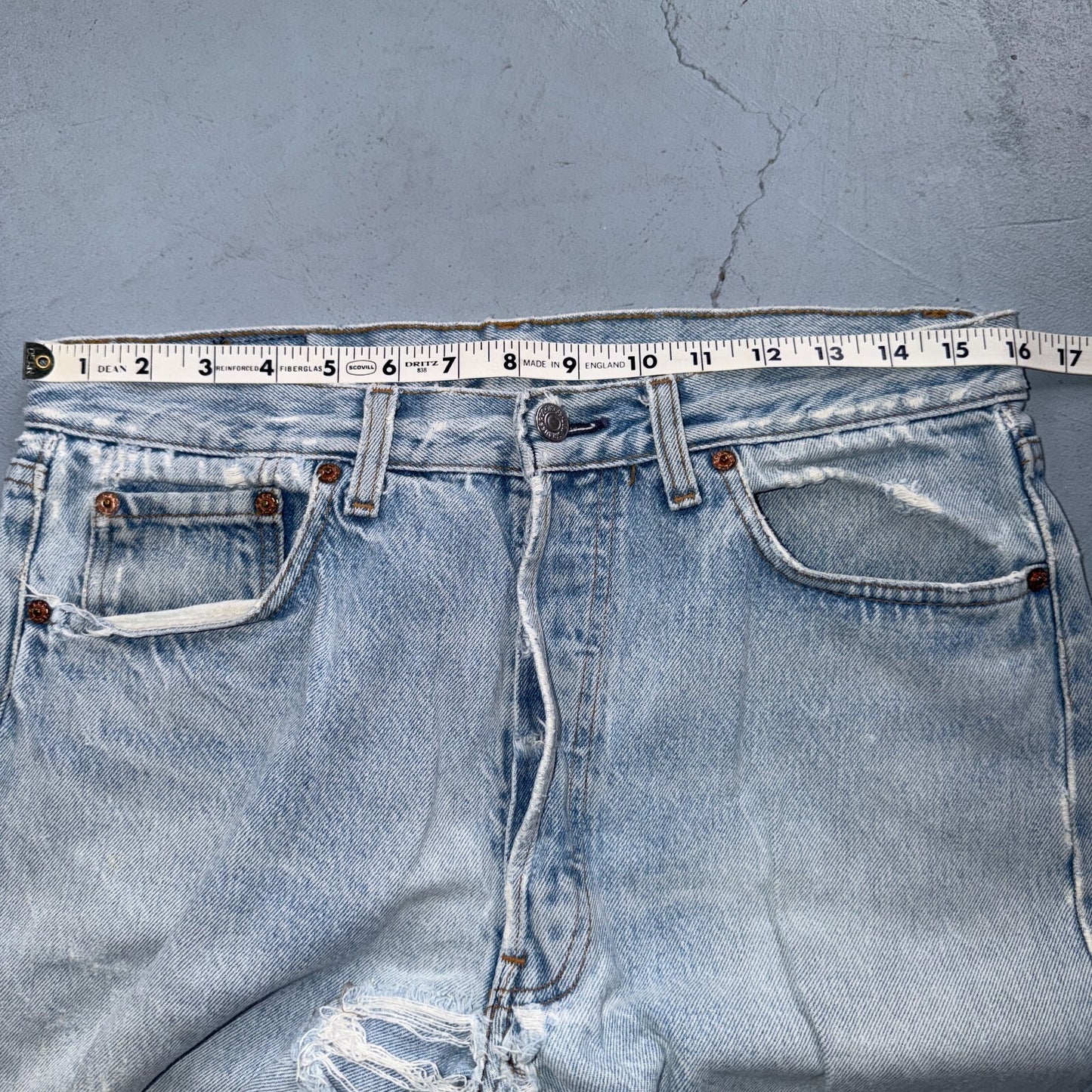Levis 501 Vintage 80s USA XX Straight Leg Jeans Blue Light Wash 34x32 Act 32x31