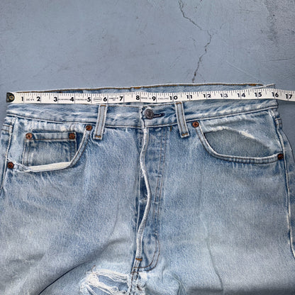 Levis 501 Vintage 80s USA XX Straight Leg Jeans Blue Light Wash 34x32 Act 32x31