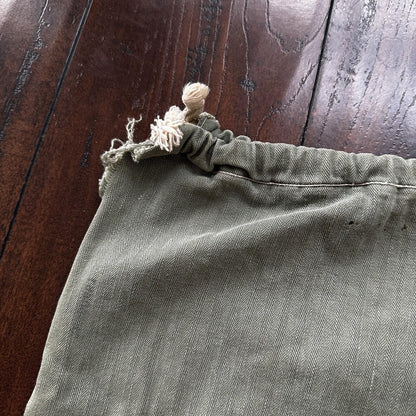 VTG WWII HBT Garment Laundry Bag Military Denim 1940s 40s 50s Stencil