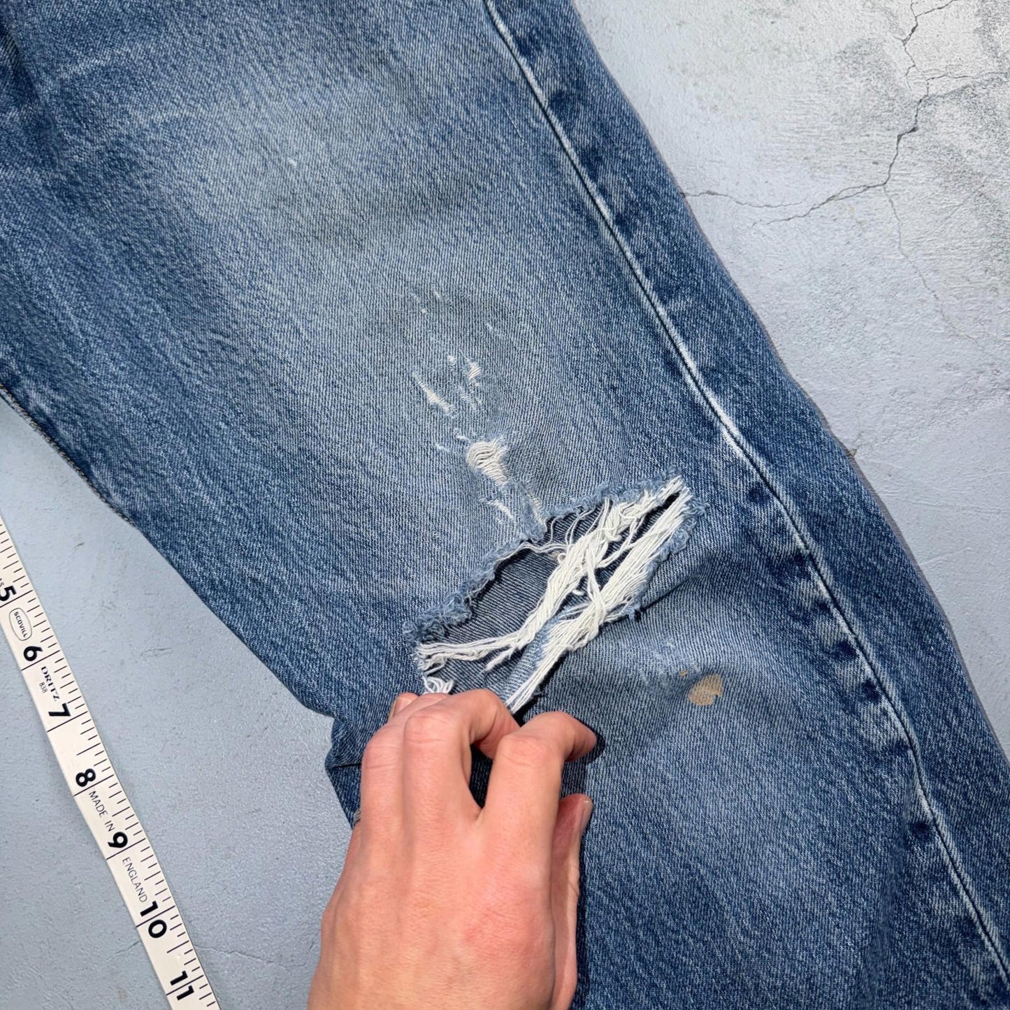 Levis 501 Vintage Y2K 90s XX Straight Leg Jeans Blue Light Wash 33x34 Act 31x31