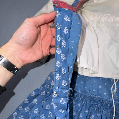 Wallach Volkskunfthaus Munchen Antique Dress German Smocked Handmade Dirndl 50s