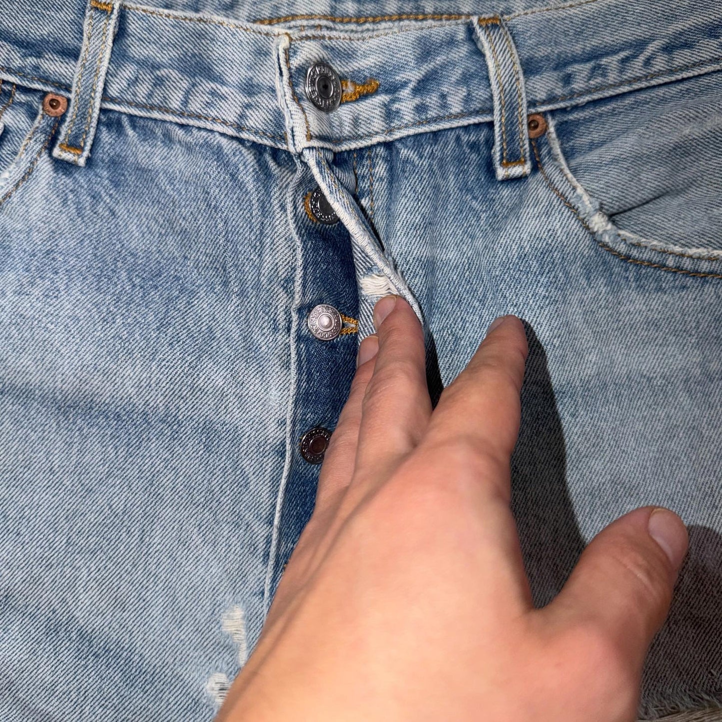Levis 501 Vintage Y2K XX Straight Leg Jeans Blue Light Wash 36x30 Act 33x27