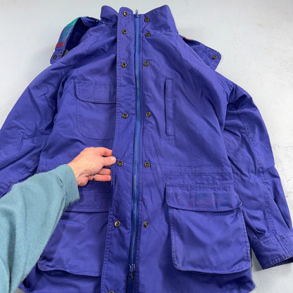 Eddie Bauer Women’s Parka Jacket Coat Blanket Lined Size M Vintage 90s Purple