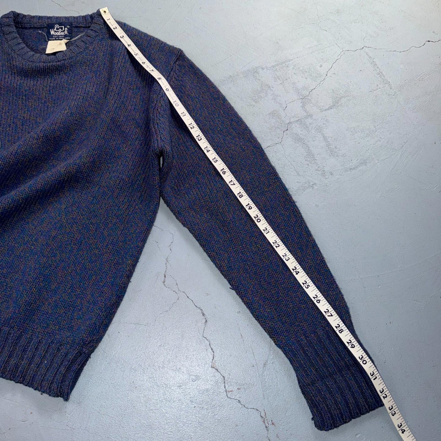 Woolrich VTG 80s Wool Fair Isle Nordic Sweater Women's Size M Blue Chic Cozy