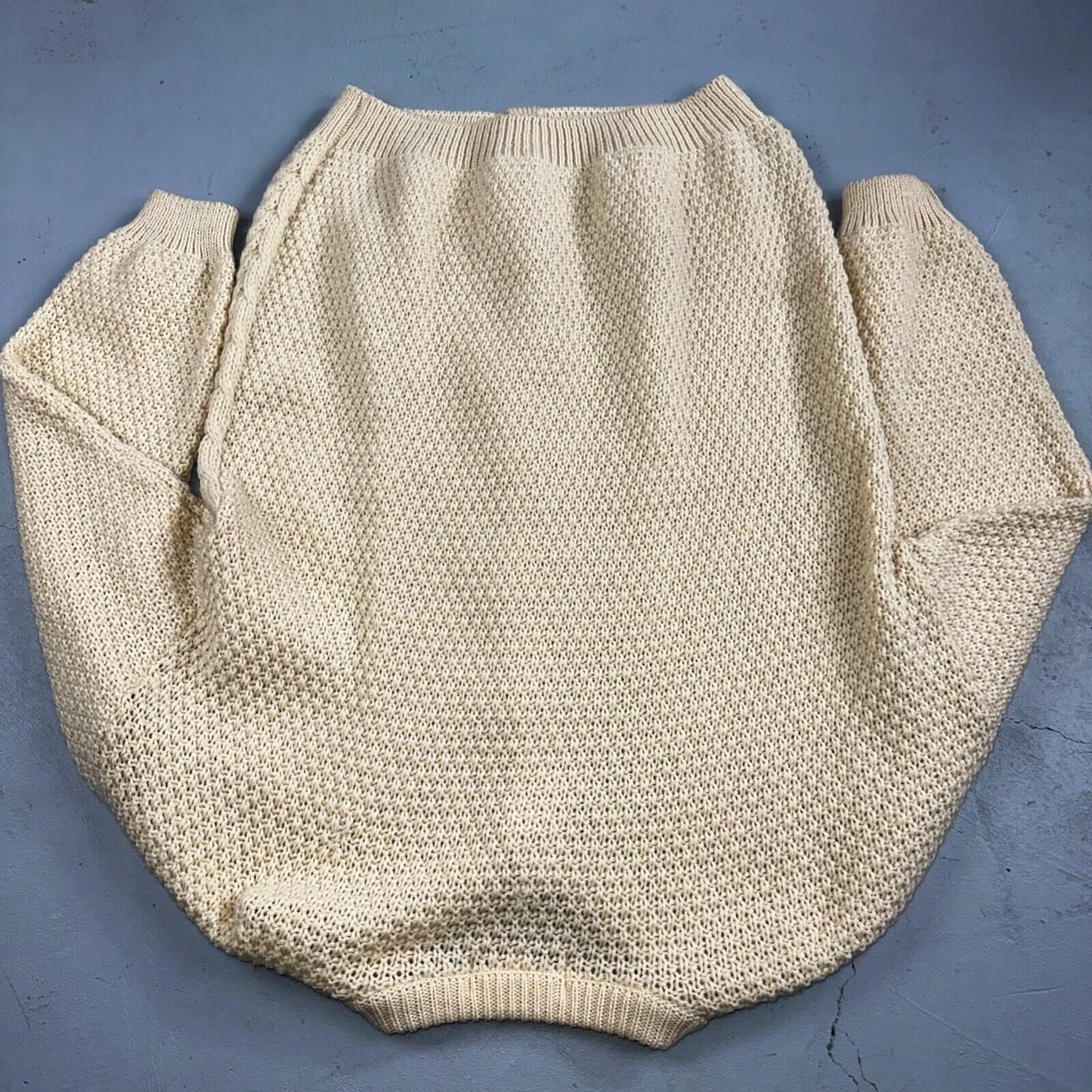 Highland Home Industries Cardigan Sweater VTG 70s Large Cable Knit Scotland Wool