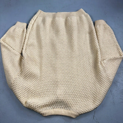 Highland Home Industries Cardigan Sweater VTG 70s Large Cable Knit Scotland Wool