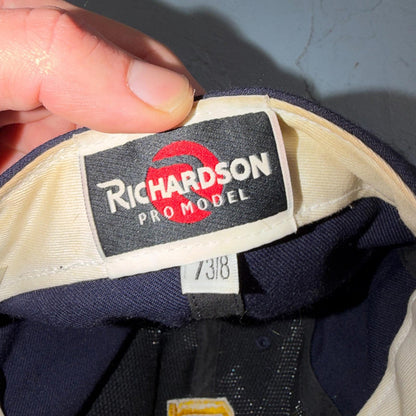 S Richardson Pro Model 7 3/8 Fitted Baseball Hat Navy Cool Sports Pro AM
