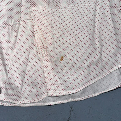 Vtg 40s 50s Penneys Towncraft Dress Shirt Mens 15 Red Polka Dot White Crisp