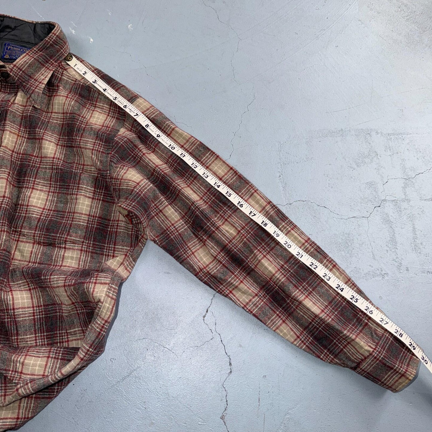 Pendleton Shirt L Red VTG Virgin Wool Preppy Fireside 60s 70s Outdoors Mens