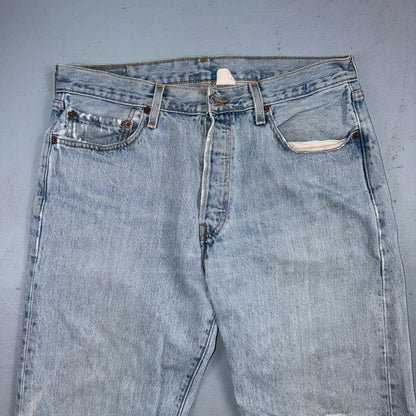 Levis 501 Vintage Y2K 90s XX Straight Leg Jeans Blue Light Wash 34x32 Act 33x31