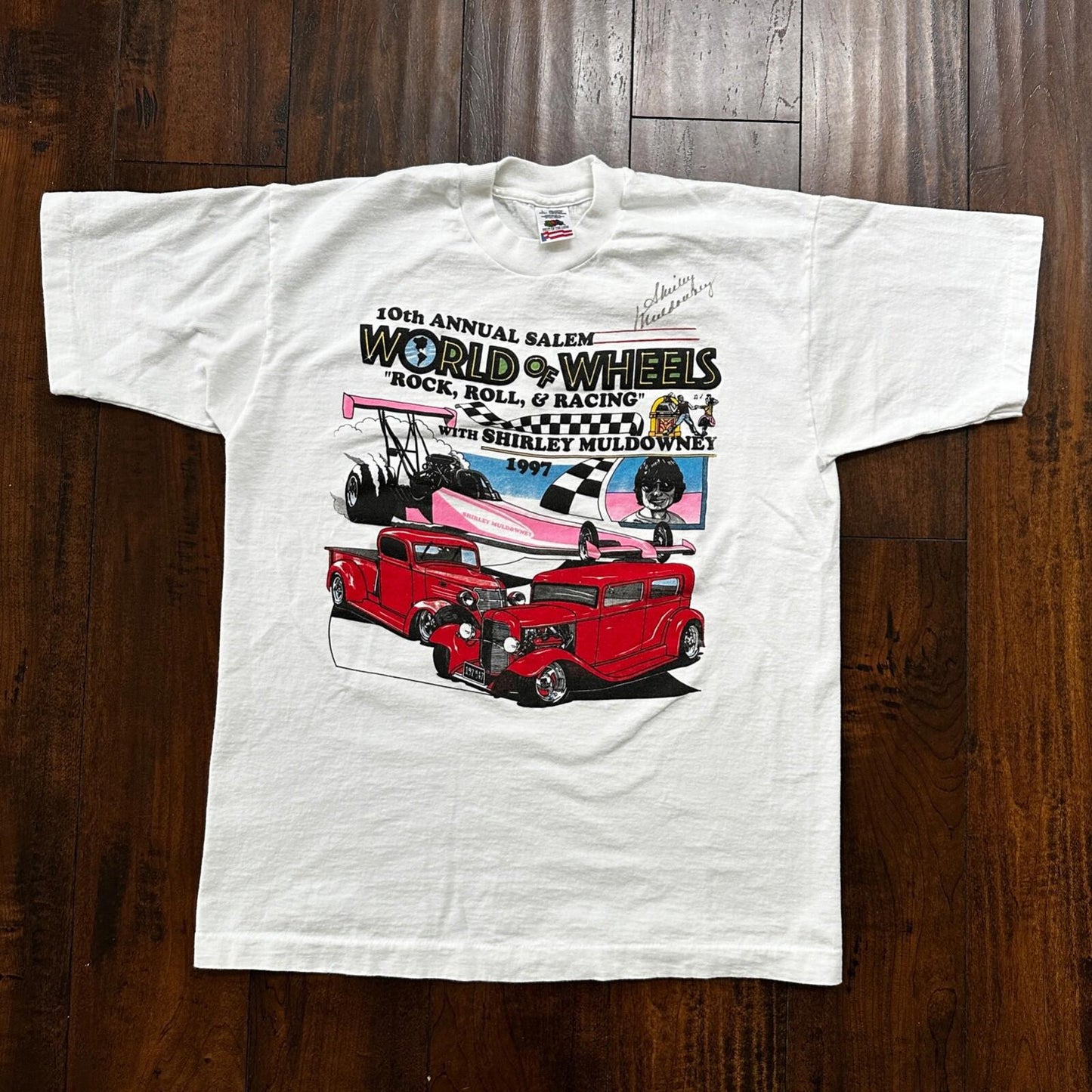 Muscle Cars Portland Oregon VTG T Shirt 90s PDX 1997 Salem Rock Racing Nascar