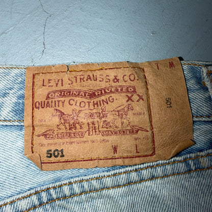 Levis 501 Vintage Y2K 90s XX Straight Leg Jeans Blue Light Wash 36x36 Act 35x32