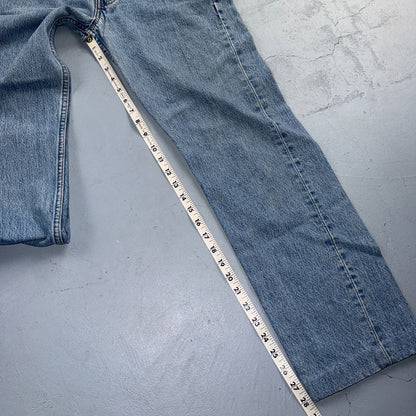 Levis 501 Vintage 90s USA XX Straight Leg Jeans Blue Light Wash 29x36 Act 27x28