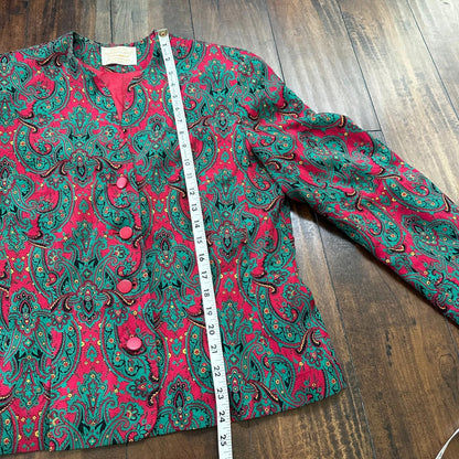 Pendleton Country Sophisticates Paisley Blouse Shirt Top Size 12 Petite Vintage