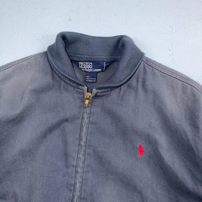 Vintage Polo Ralph Lauren Harrington Jacket Size S Navy Blue Bomber 90s Faded