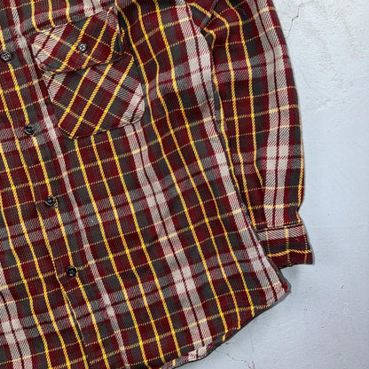 Vintage Five Brother Heavyweight Plaid Button Up Flannel Shirt Men M USA 1970s