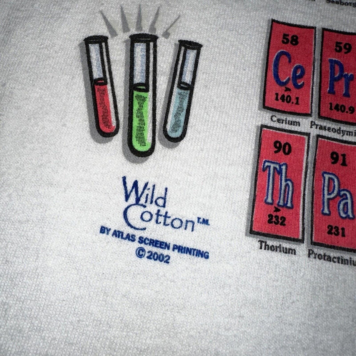 Periodic Table Wild Cotton Y2K VTG T Shirt Science Nerdy Prep Humor Joke School