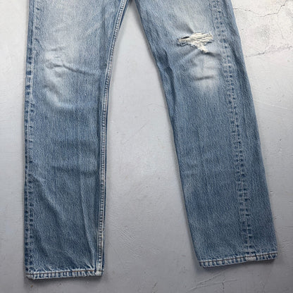 Levis 501 Vintage 90s USA XX Straight Leg Jeans Blue Light Wash 33x34 Act 32x32