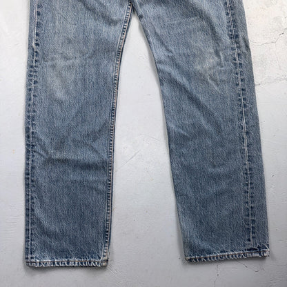 Levis 501 Vintage 90s USA XX Straight Leg Jeans Blue Light Wash 33x32 Act 31x30