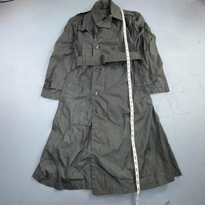 VTG 60s OD Green Army Military Rain Overcoat Mens S Jacket Trench Coat DSA 1967