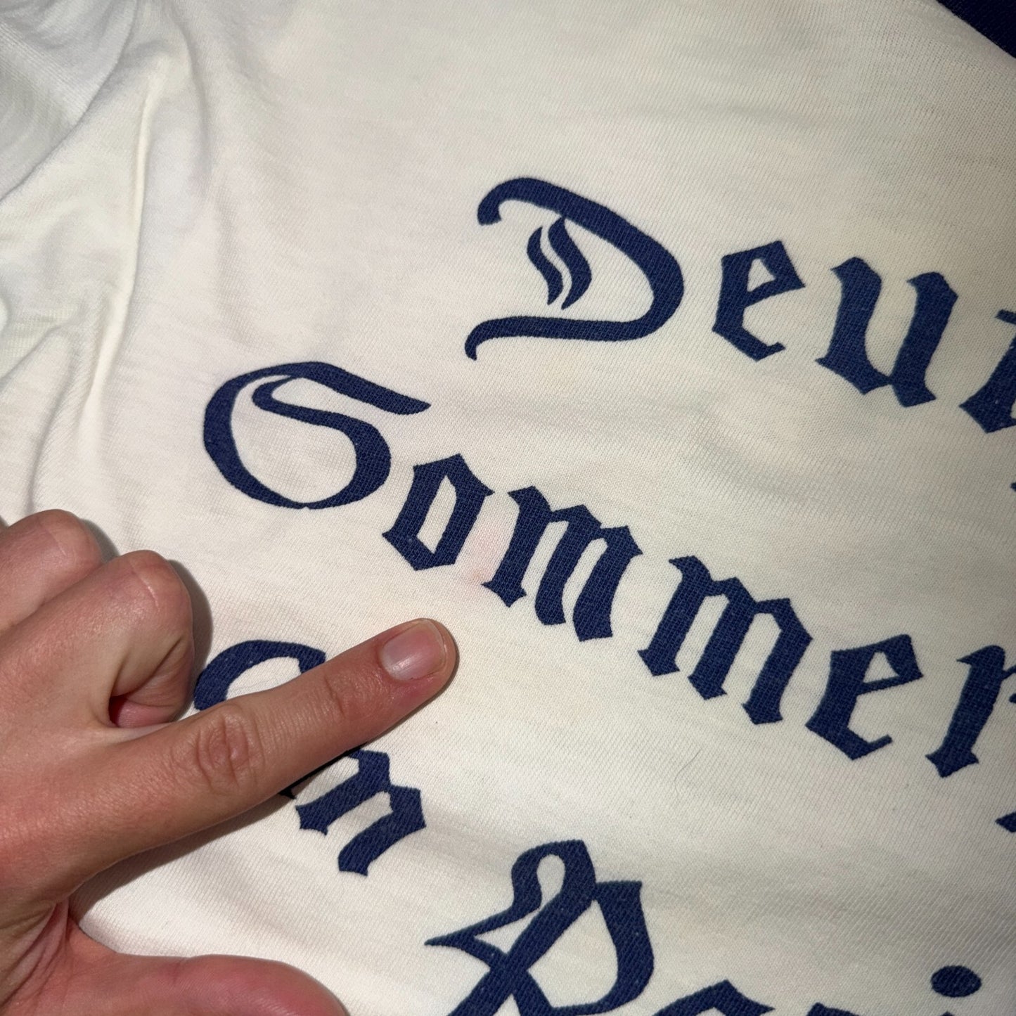 VTG 70s Champion Deutsche Sommerschule Pazifik German Ringer T Shirt PDX Oregon