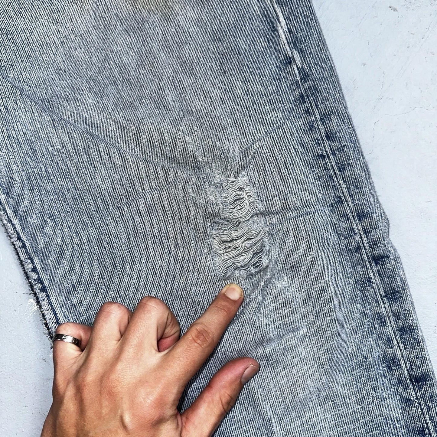 Levis 501 Vintage 90s USA XX Straight Leg Jeans 48x34 Light Wash Act 44x29