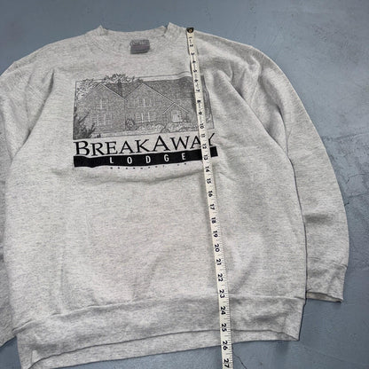 VTG Oneita Sweatshirt Mens XL Gray Travel USA Breakway Lodge Gearhart Oregon