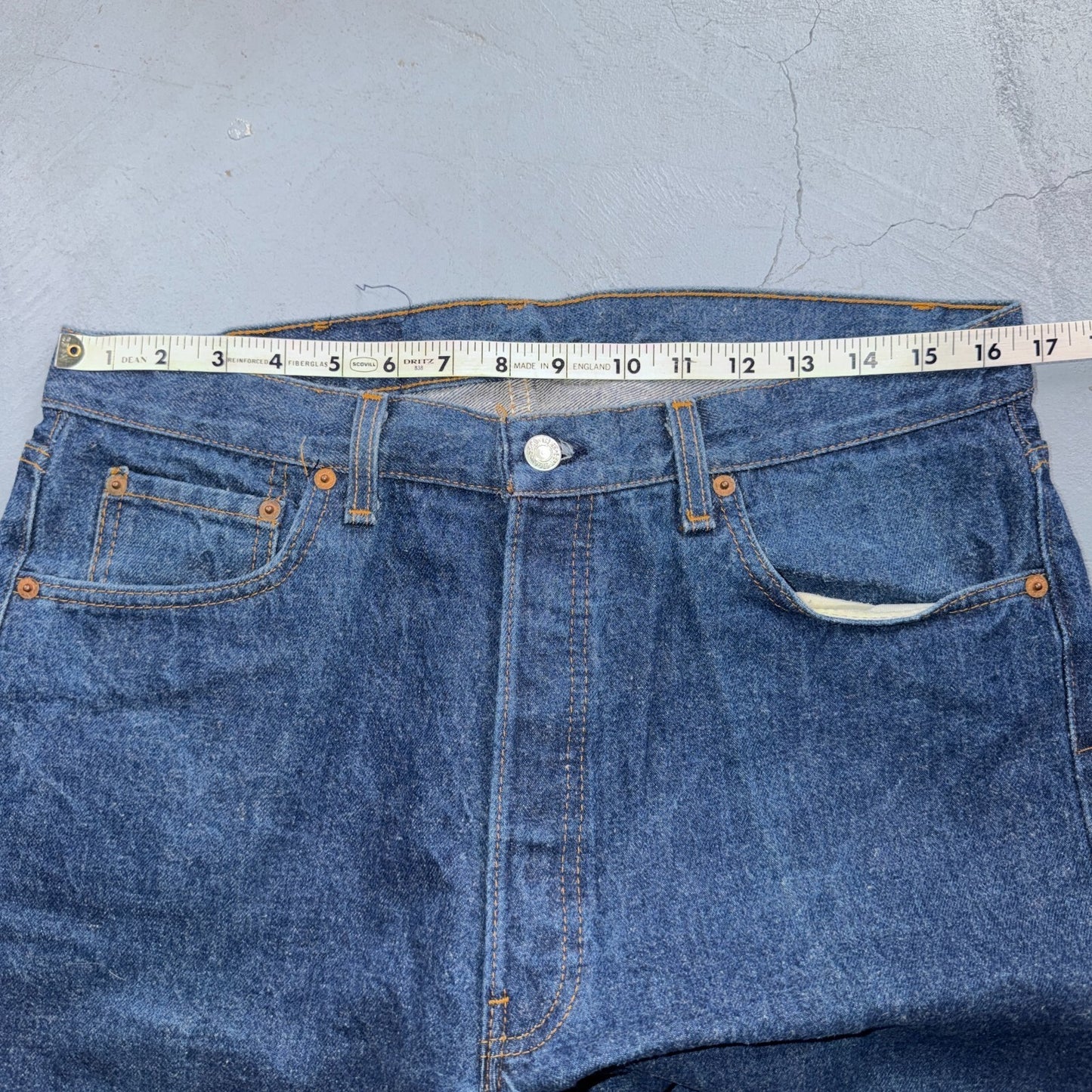 Levis 501 Vintage 80s USA XX Straight Leg Jeans Blue Dark Wash 36x34 Act 33x33
