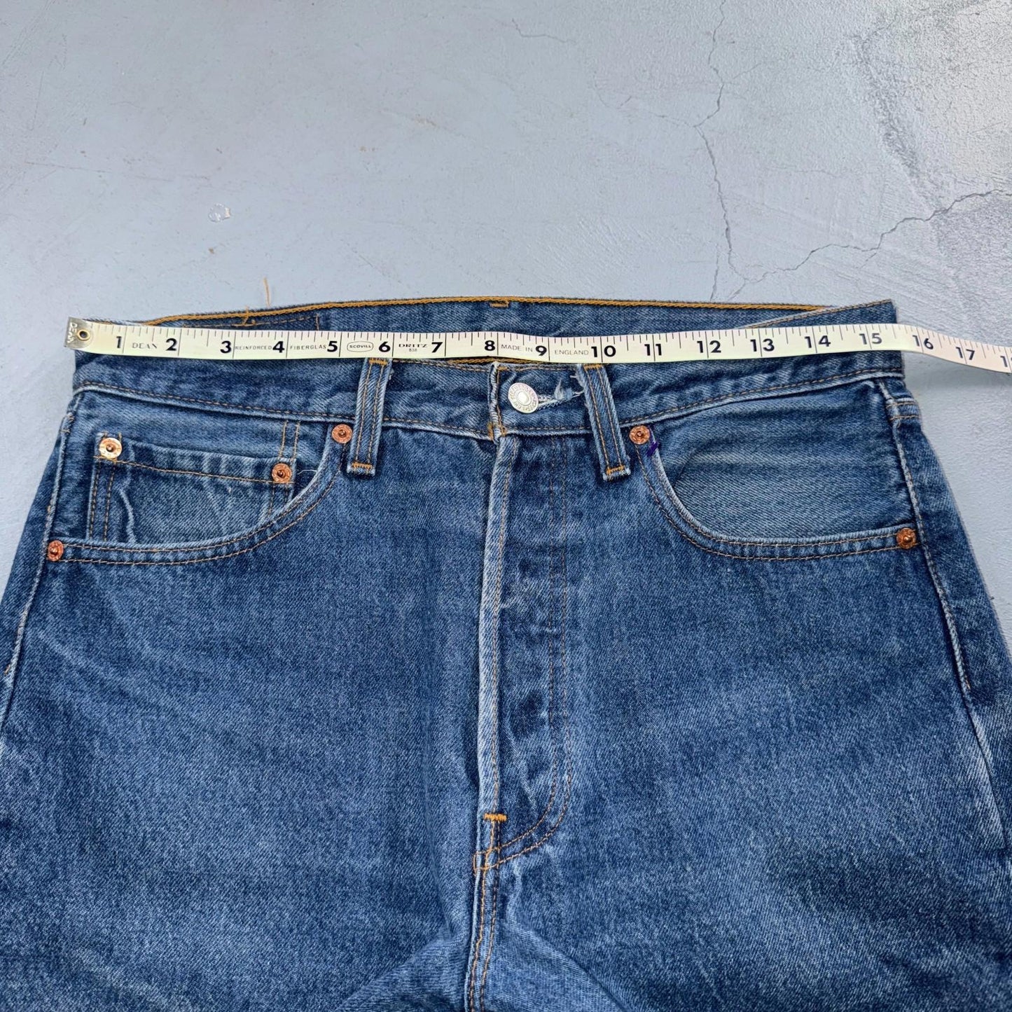 Levis 501 Vintage 90s USA XX Straight Leg Jeans Blue Med Wash 32x36 Act 31x33