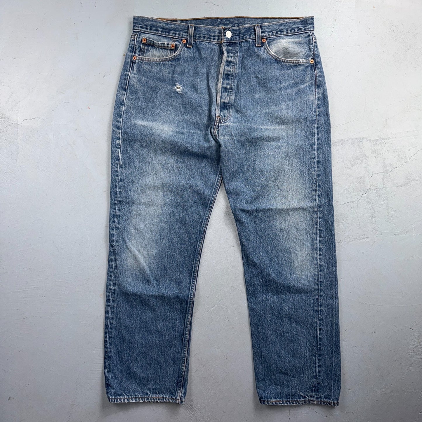 Levis 501 Vintage 90s USA XX Straight Leg Jeans Blue Light Wash 38x31 Act 36x28