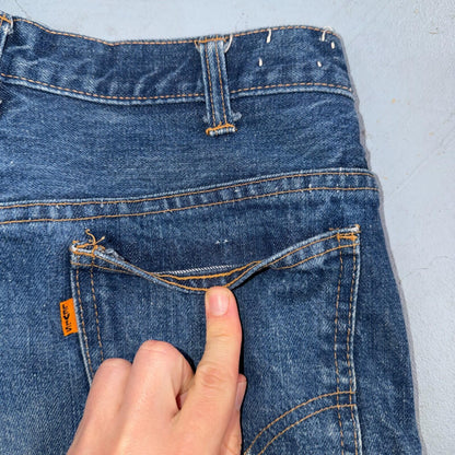 Levis Big E Vintage 60s Orange Tab 646 Bell Bottoms Denim Jeans Bootcut 31x29