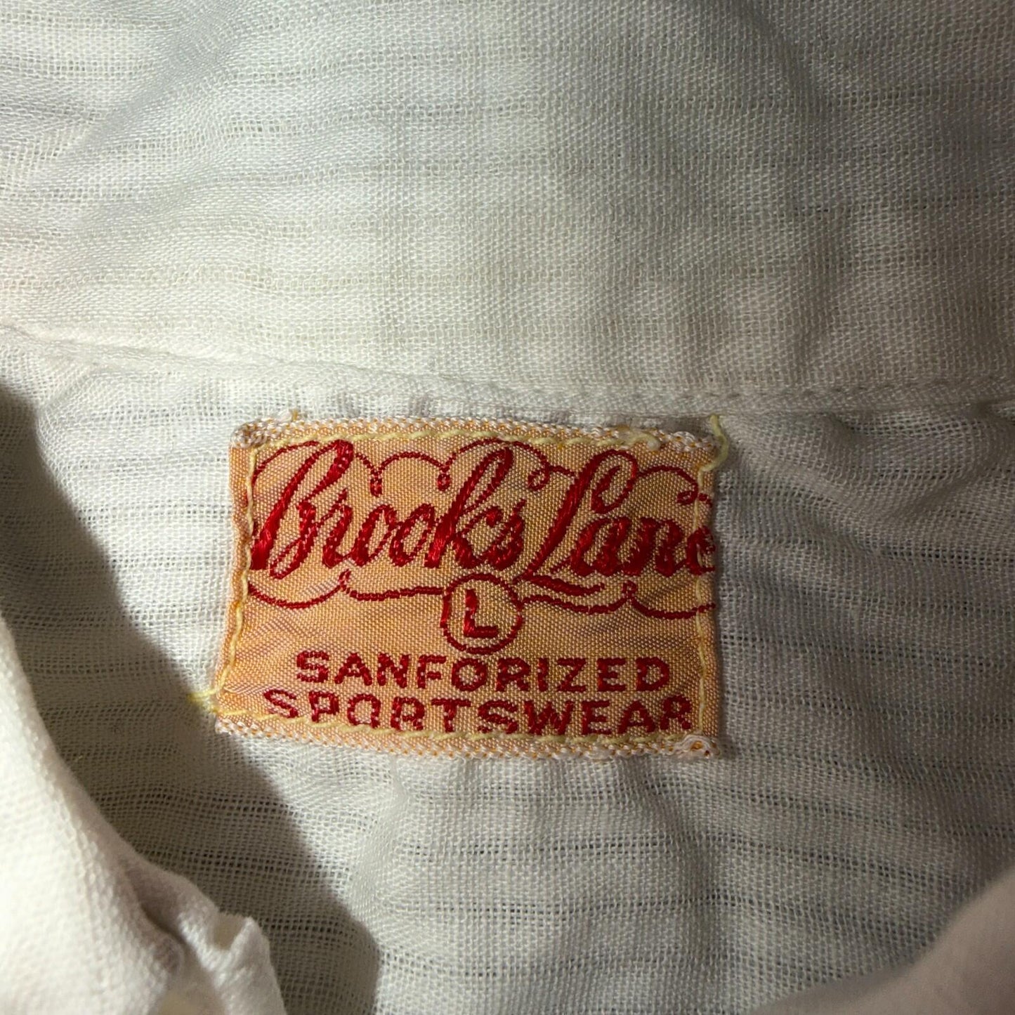 VTG 1940s Brooks Lane Button Shirt Rockabilly Stained White Striped Cotton 40s