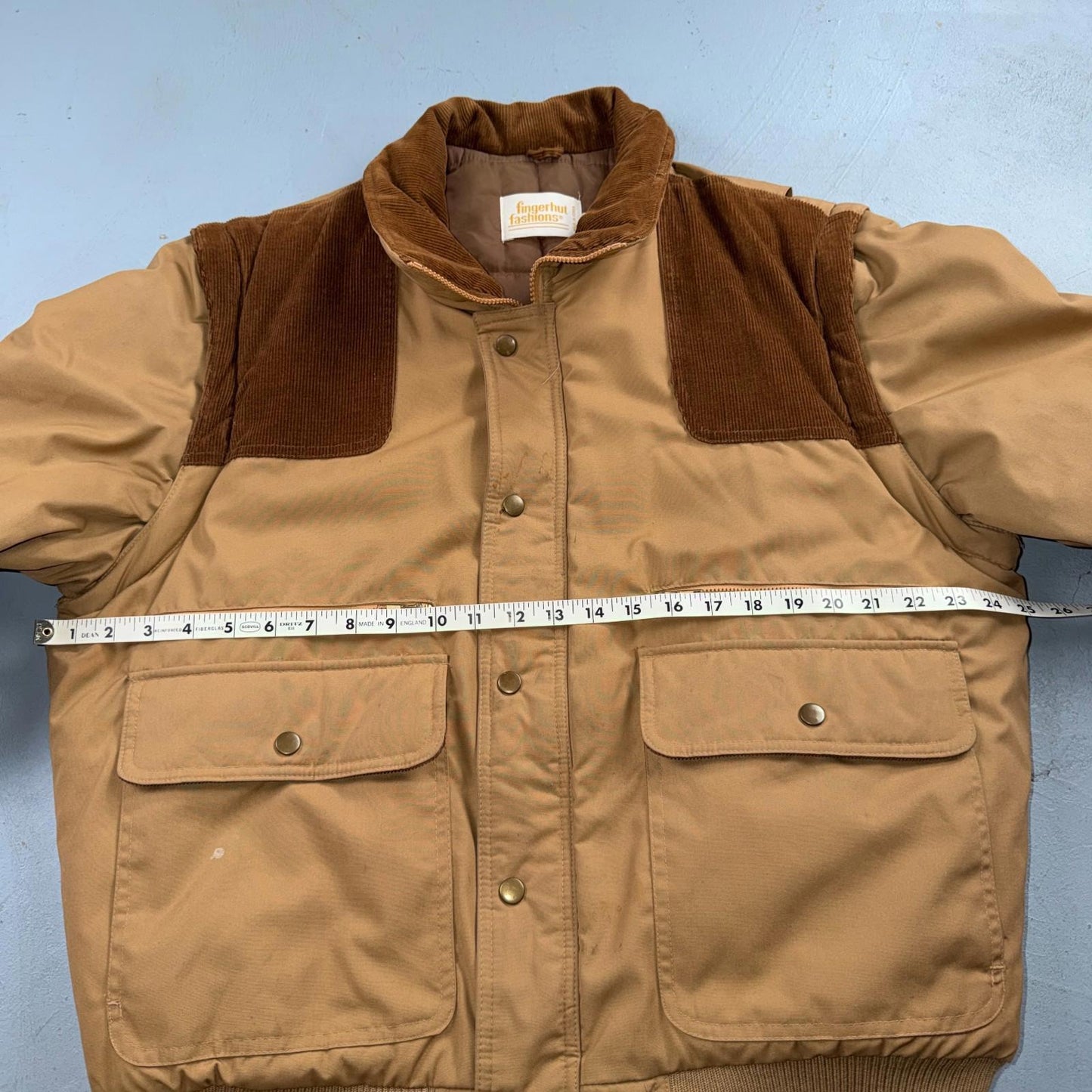 Vintage Fingerhut Fashions Puffer 1970s Brown Cream Mens Ski Coat Size XL 70s