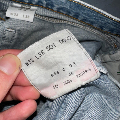 Levis 501 Vintage Y2K XX Straight Leg Jeans 33x36 Light Wash 2000s Act 31x31