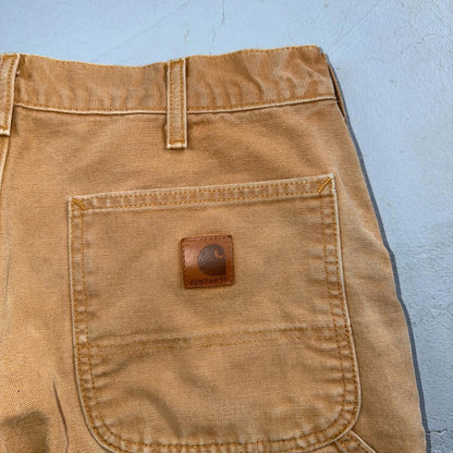 Carhartt Carpenter Pants Duck Canvas Flannel Lined B111 BRN Workwear Men 32x32