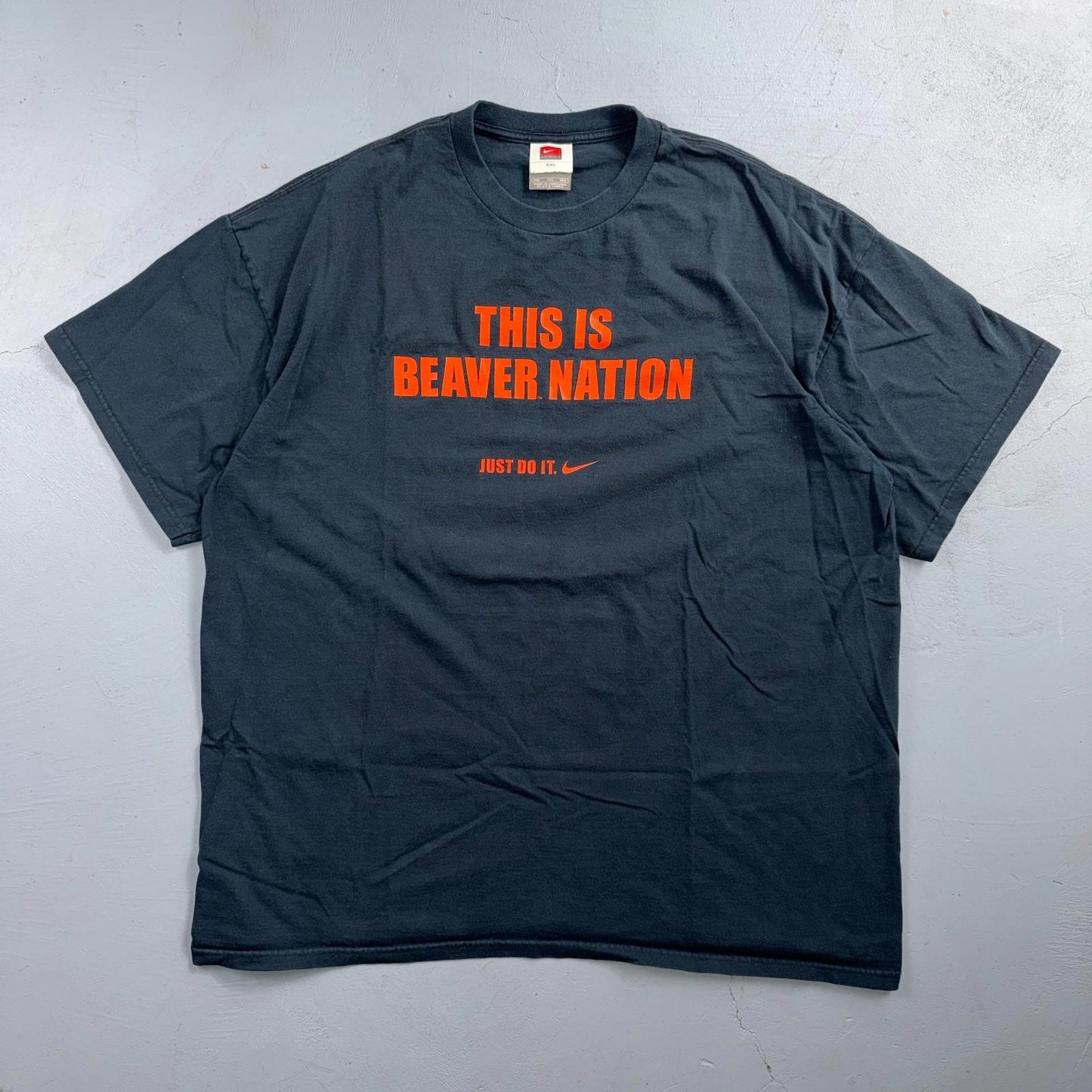 Nike Beavers Vintage T Shirt Black Center Swoosh Black 2XL Oregon College