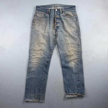 Levis 501 Vintage 80s Redline Selvedge USA XX Jeans Light Wash 36x34 Act 33x30