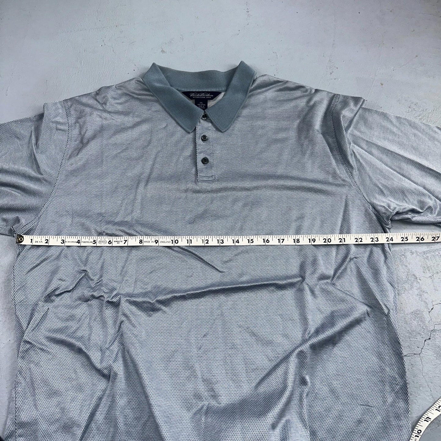 BROOKS BROTHERS Polo Shirt Mens 2XL Blue Cotton Performance Polo Shirt Golf
