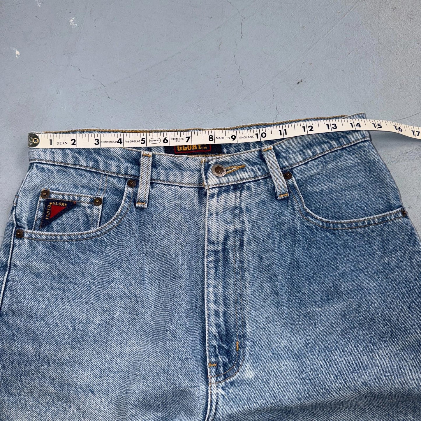 Vintage Y2K Faded Glory Jeans Womens 12 Light Blue Classic Fit USA 29x29 Skinny