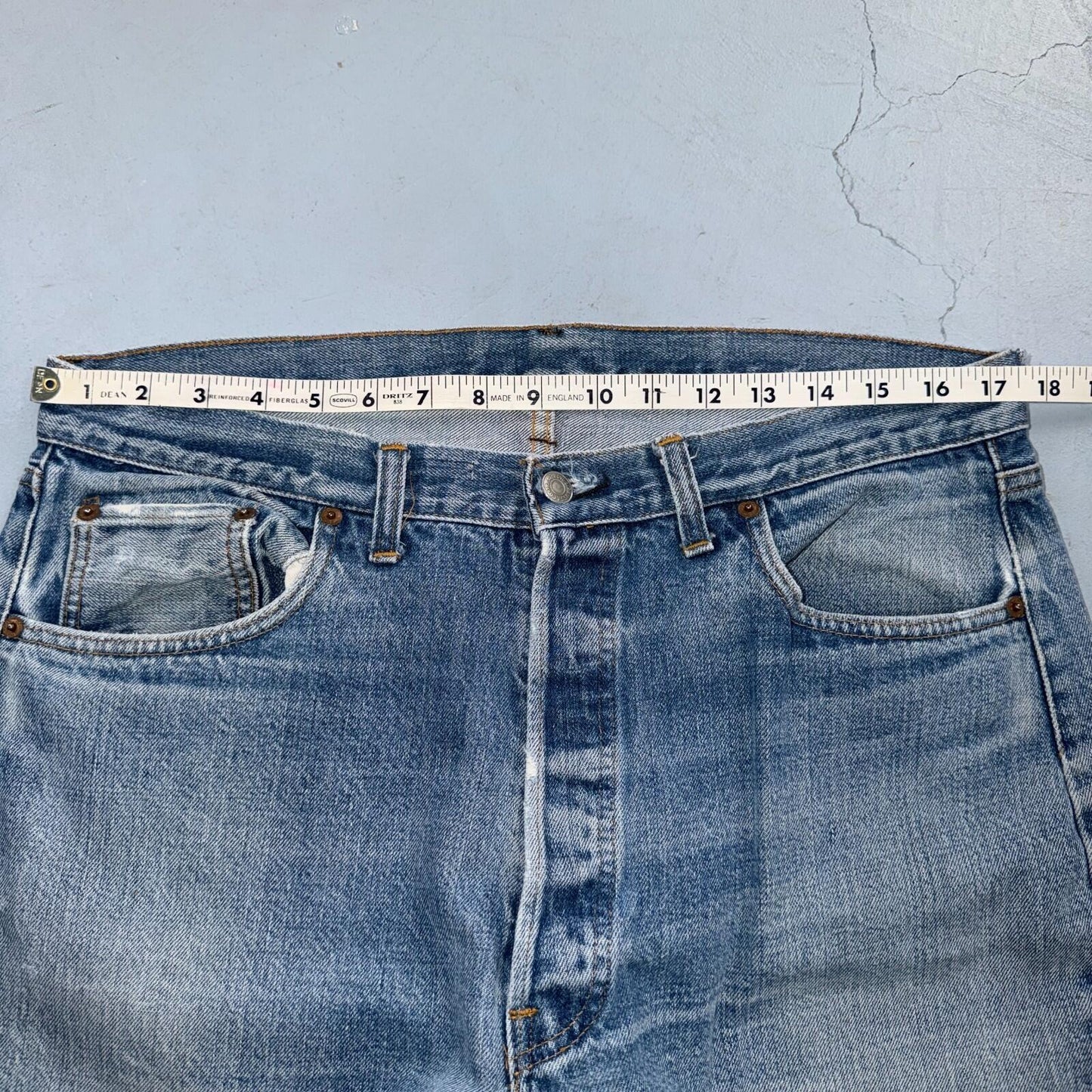 Levis 501 Vintage 70s SS Redline Selvedge USA XX Jeans Light Wash 38x33 Ac 35x29