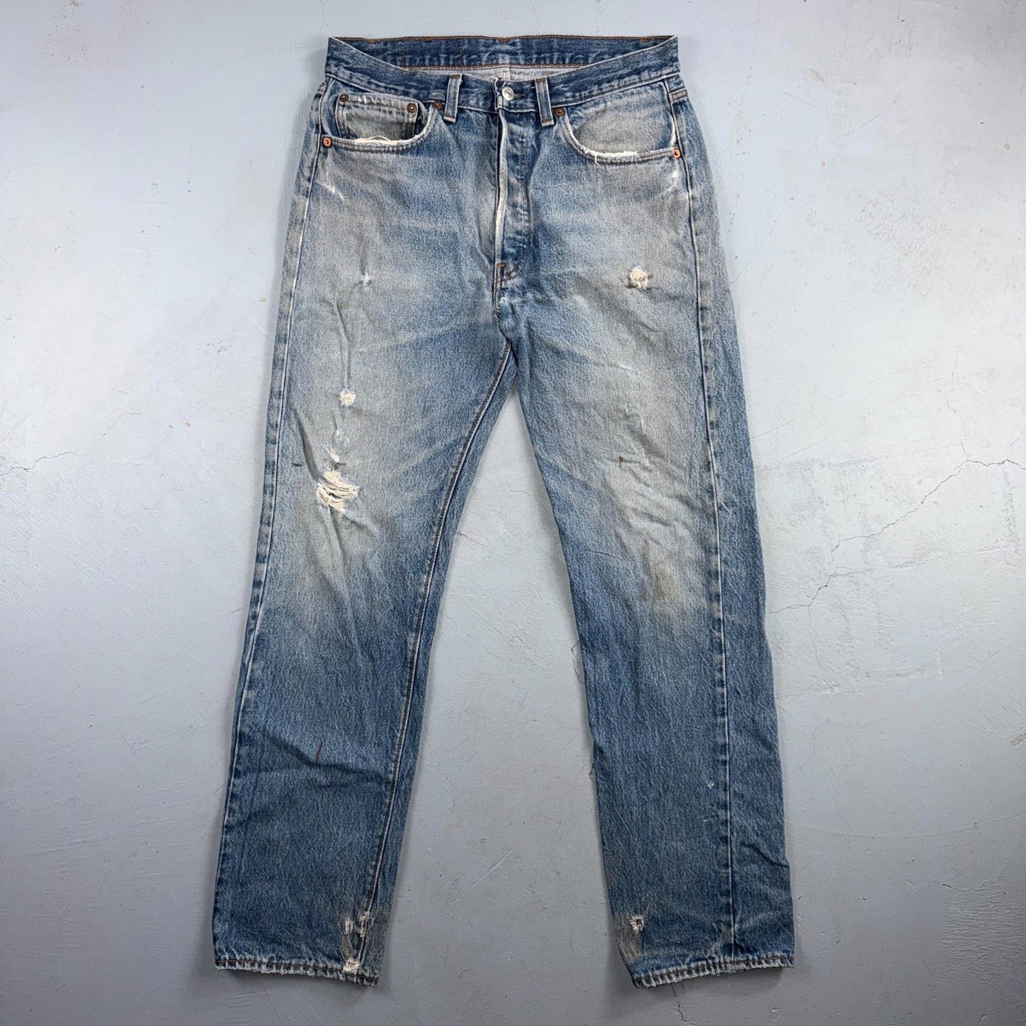 Levis 501 Vintage 80s USA XX Straight Leg Jeans Blue Med Wash 33x32 Act 31x31