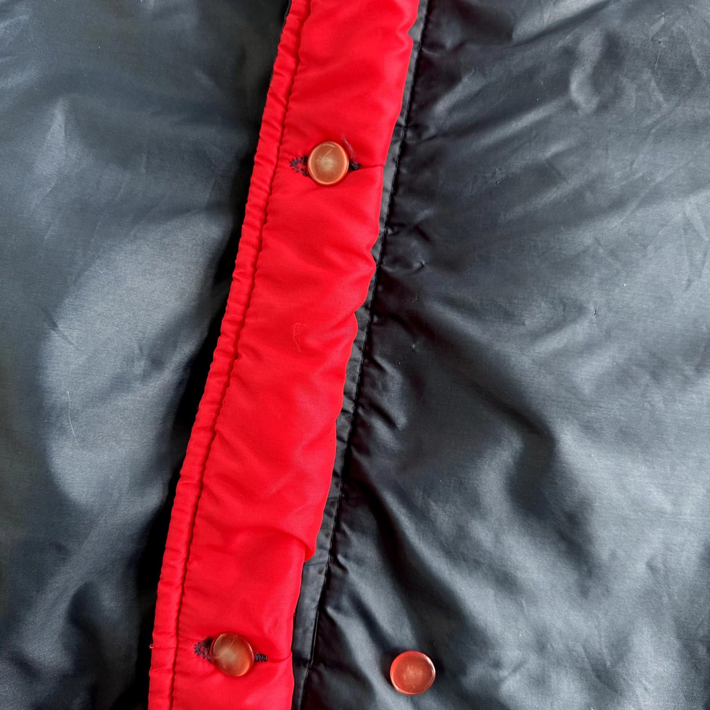 Vintage 50s Comfy Puffer Coat Jacket Womens Metallic Talon Zipper 60s Navy
