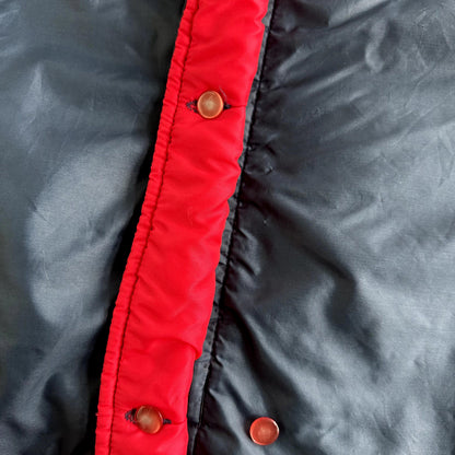 Vintage 50s Comfy Puffer Coat Jacket Womens Metallic Talon Zipper 60s Navy